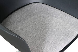 Schalenstuhl / Brunner 'crona light' / lava / Sitzkissen grau / auf Rollen