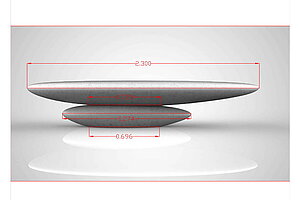 !!! Ausstellungsabverkauf !!! Beton-Sitzbank 'Ichi' in mittelgrau und Ovalform - Design: Sacha Lakic