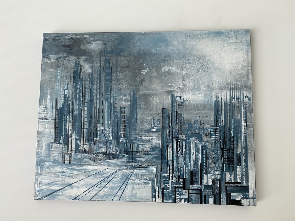 Originales Gemälde „Gesichter einer Großstadt“