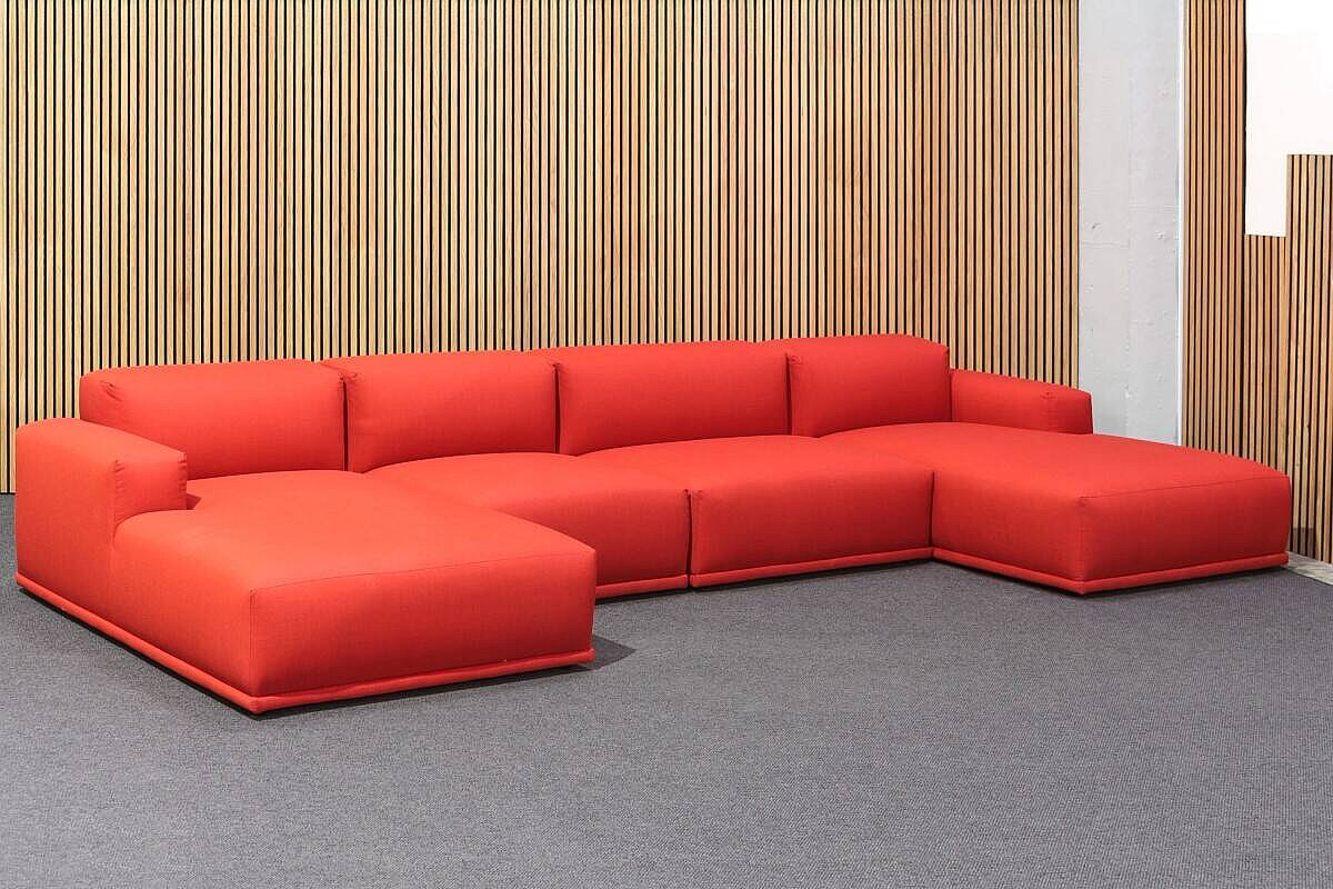 Neuwertig / MUUTO 'Connect' / Stoff Remix / Farbe 643 rot - Variante 3 - Modul J, C, D + K