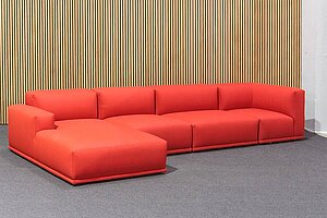 Neuwertig / MUUTO 'Connect' / Stoff Remix / Farbe 643 rot - Variante 4 - Modul J, C, D + E