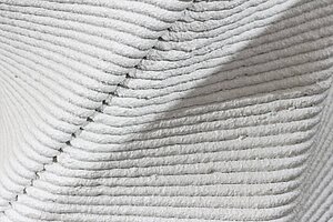 Felswind Hocker / 3D-Betondruck / weiß/eiche