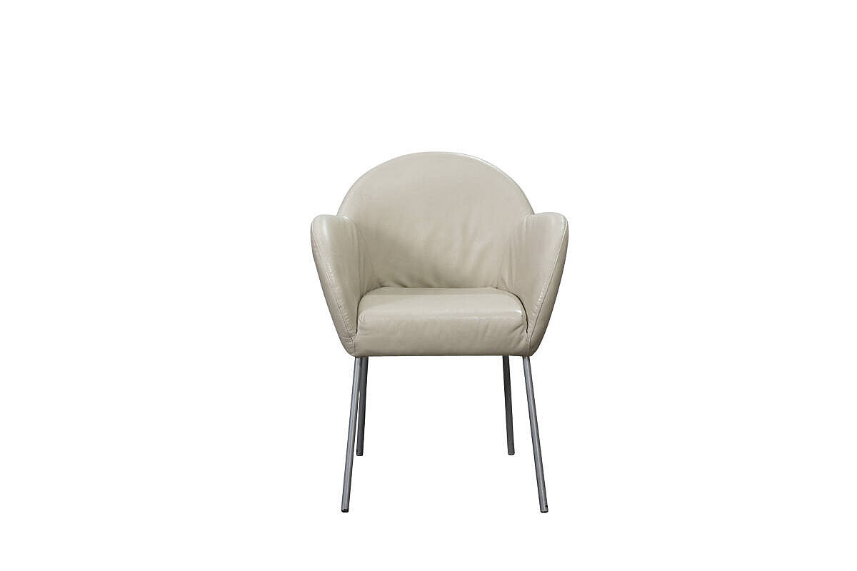 2er Set Besucherstuhl / Gerard van den Berg / Leder beige