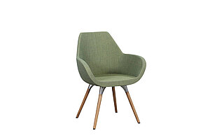 Besucherstuhl / profim 'Fan 10 HW' / Sitzschale Stoff grün