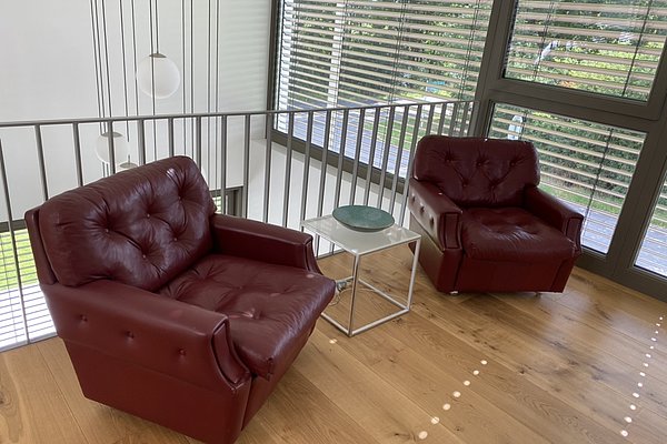 Dunkelrote Ledersessel