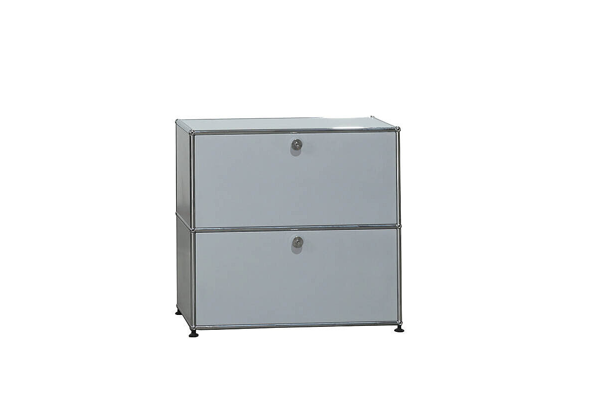 Sideboard / USM Haller / 2 Fächer mit Auszug / Hängeregistratur / mattsilber