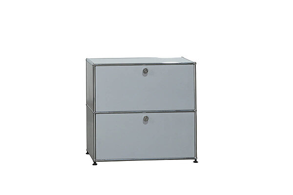 Sideboard / USM Haller / 2 Fächer mit Auszug / Hängeregistratur / mattsilber