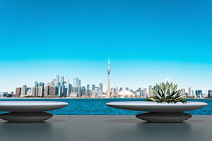 !!! Ausstellungsabverkauf !!! Beton-Sitzbank 'Ichi' in mittelgrau und Ovalform - Design: Sacha Lakic