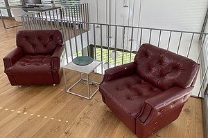 Dunkelrote Ledersessel