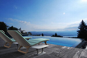 Beton-Sitzliege 'Heated Lounger' in hellgrau inkl. Heizfunktion - Design: Sacha Lakic