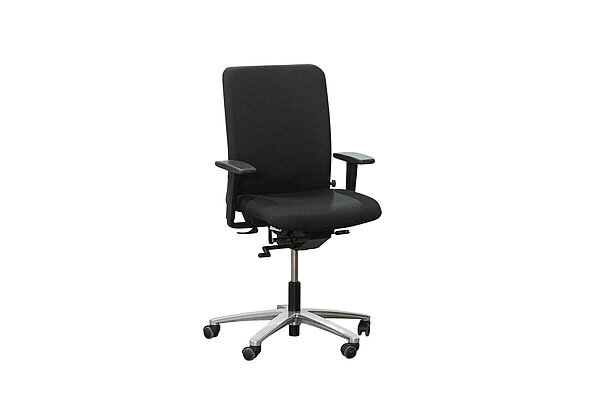 Bürodrehstuhl / König & Neurath 'JET I' / schwarz / Fußkreuz Aluminium poliert