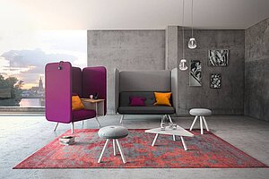 Loungesofa / König & Neurath 'NET.WORK.PLACE Organic' / 2-Sitzer / orange