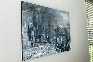 Originales Gemälde „Gesichter einer Großstadt“