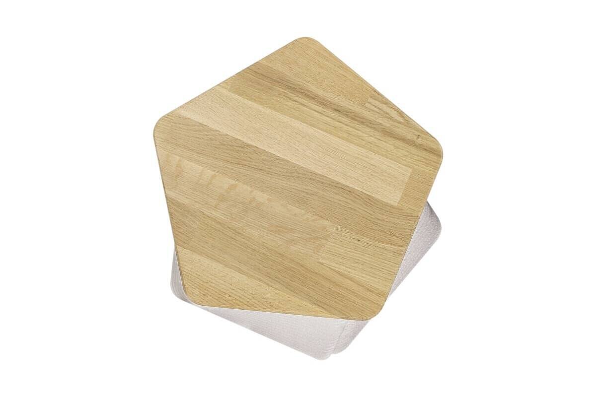 Felswind Hocker / 3D-Betondruck / weiß/eiche