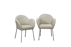 2er Set Besucherstuhl / Gerard van den Berg / Leder beige