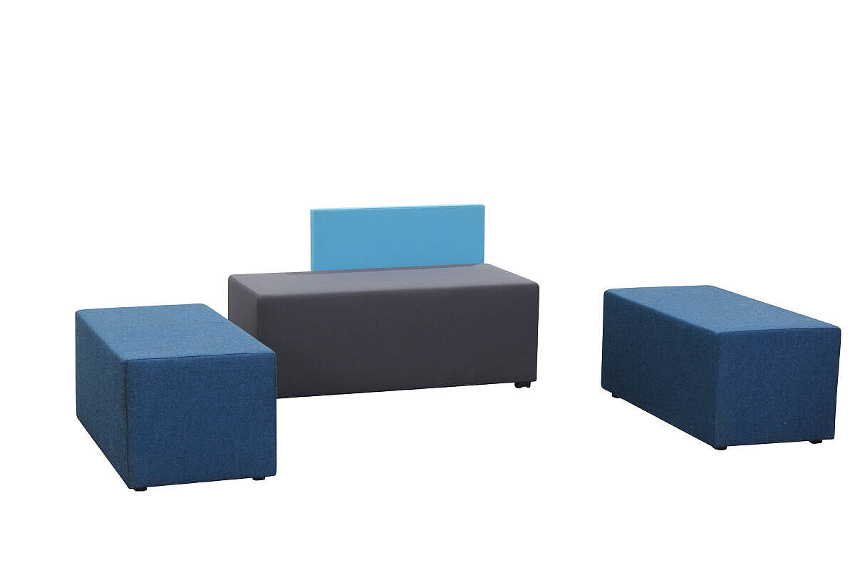 Loungesofa / König & Neurath 'NET.WORK.PLACE' / anthrazit/blau / 120 cm