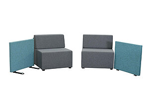 6-tlg. Lounge Set / König & Neurath 'NET.WORK.PLACE' / grau/petrol